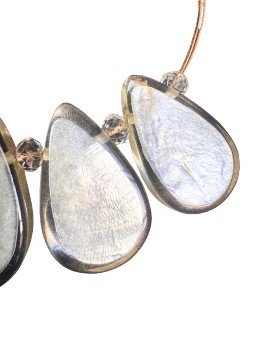 Shell inside Acrylic Casing on Gold Wire - Picture 2 of 4